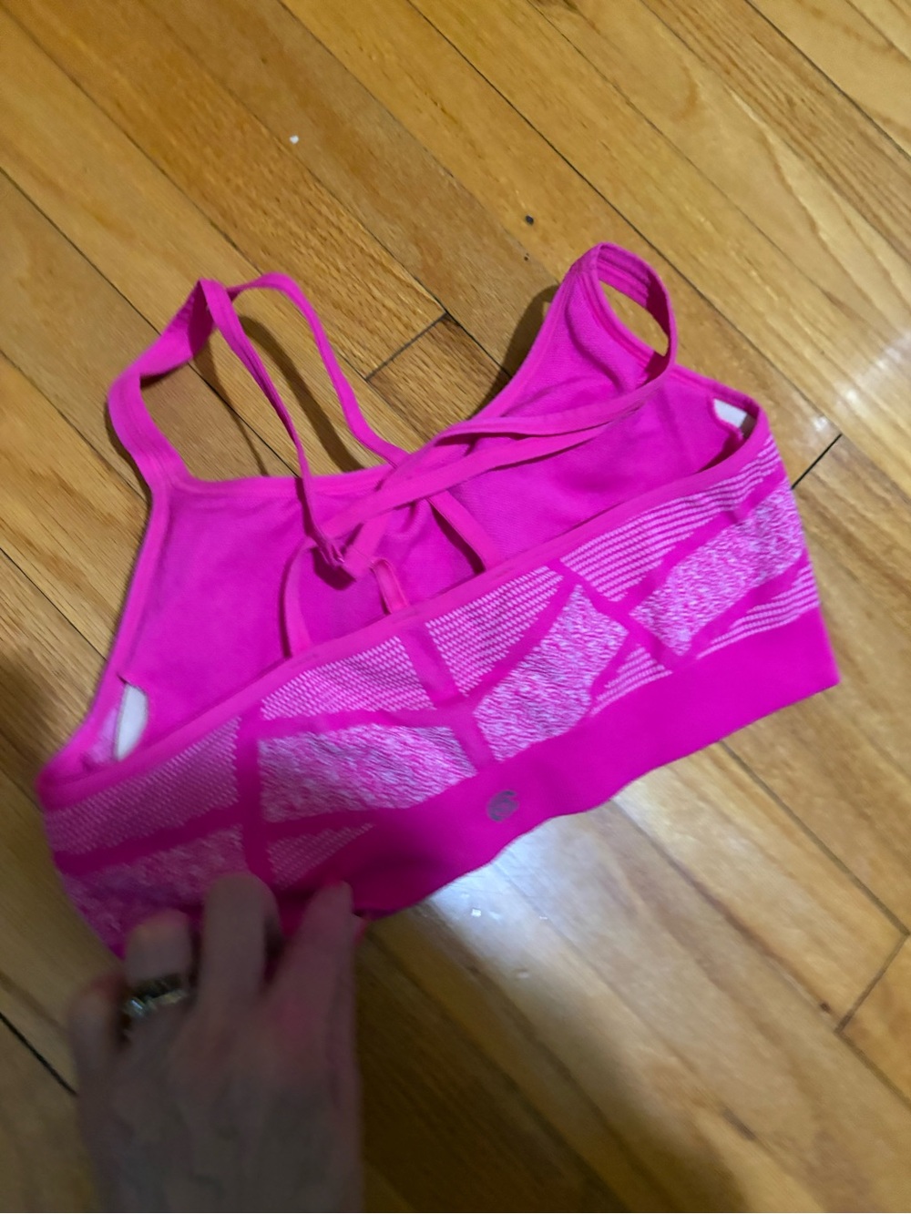 Champion Hot Pink Seamless Sports Bra with Mesh Detail - Picture 3 of 4